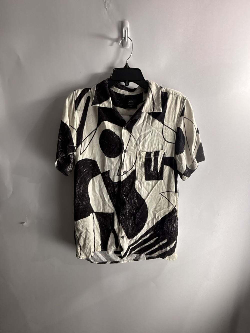 Neuw Stockholm Melbourne Abstract Graphic Print Short Sleeve Camp Collar Shirt
